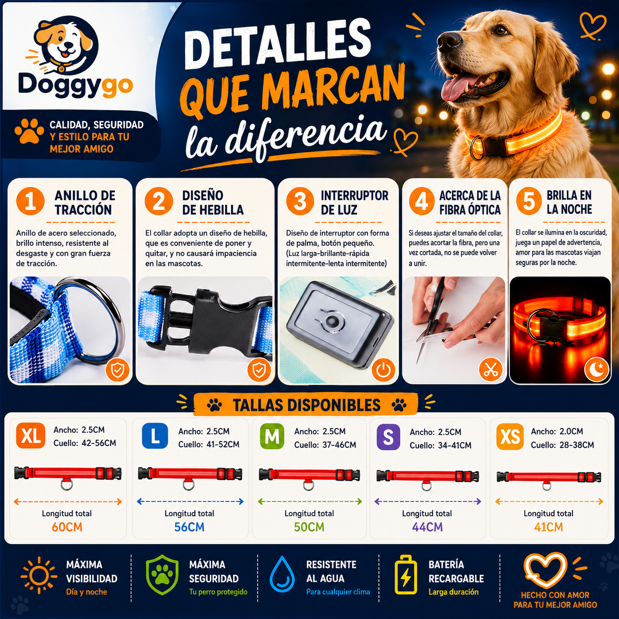 DoggyGo™ Glow Collar